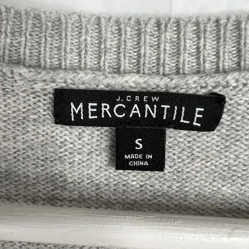 J Crew Mercantile Size S Sweater Gray Ruffle Tiered Bell Sleeve Wool Blend J7850